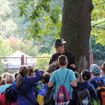 A na závěr mohli děti obdivovat a i si pohladit výra velkého a raroha velkého u pana Ing.Petra Zvolánka